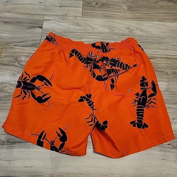 Polo Ralph Lauren Swim Board Shorts Mens Medium Orange Blue Lobster AOP‎ Lined - Picture 6 of 10